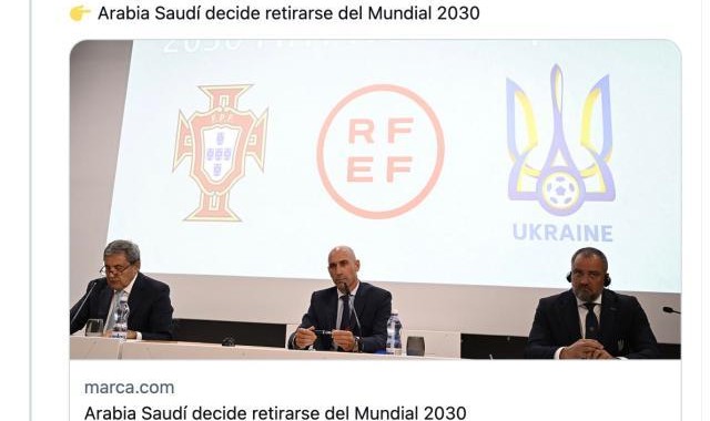 星空体育官网下载入口-西媒：西葡外交胜利！沙特退出2030世界杯申办